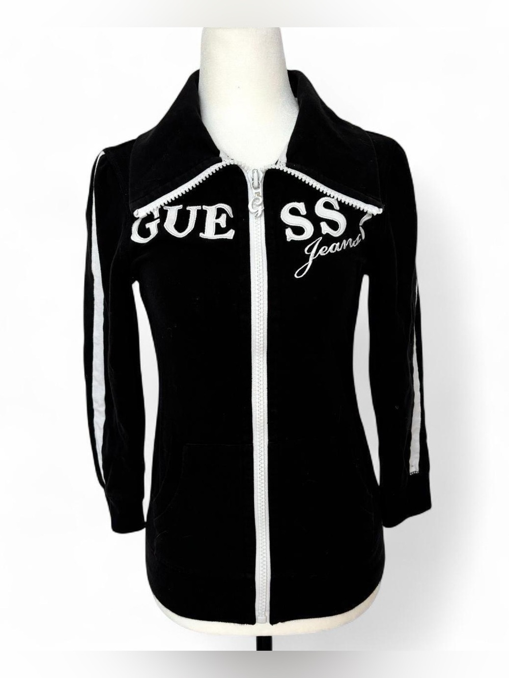 Guess Black and White Zip-Up